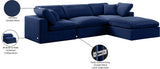 Comfy Navy Velvet Modular Sectional 189Navy-Sec4A Meridian Furniture