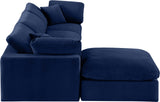 Comfy Navy Velvet Modular Sectional 189Navy-Sec4A Meridian Furniture