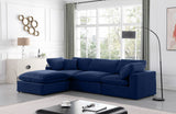 Comfy Navy Velvet Modular Sectional 189Navy-Sec4A Meridian Furniture