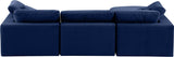 Comfy Navy Velvet Modular Sectional 189Navy-Sec4A Meridian Furniture