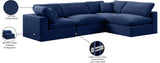 Comfy Navy Velvet Modular Sectional 189Navy-Sec4B Meridian Furniture