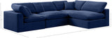 Comfy Navy Velvet Modular Sectional 189Navy-Sec4B Meridian Furniture