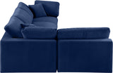 Comfy Navy Velvet Modular Sectional 189Navy-Sec4B Meridian Furniture