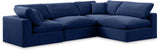 Comfy Navy Velvet Modular Sectional 189Navy-Sec4B Meridian Furniture