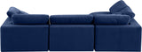 Comfy Navy Velvet Modular Sectional 189Navy-Sec4B Meridian Furniture