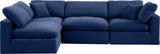 Comfy Navy Velvet Modular Sectional 189Navy-Sec4B Meridian Furniture