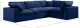 Comfy Navy Velvet Modular Sectional 189Navy-Sec4C Meridian Furniture