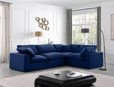 Comfy Navy Velvet Modular Sectional 189Navy-Sec4C Meridian Furniture