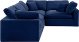 Comfy Navy Velvet Modular Sectional 189Navy-Sec4C Meridian Furniture