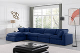 Comfy Navy Velvet Modular Sectional 189Navy-Sec5A Meridian Furniture