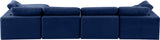 Comfy Navy Velvet Modular Sectional 189Navy-Sec5A Meridian Furniture