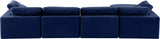 Comfy Navy Velvet Modular Sectional 189Navy-Sec5A Meridian Furniture