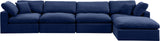 Comfy Navy Velvet Modular Sectional 189Navy-Sec5A Meridian Furniture