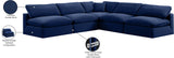 Comfy Navy Velvet Modular Sectional 189Navy-Sec5B Meridian Furniture