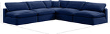 Comfy Navy Velvet Modular Sectional 189Navy-Sec5B Meridian Furniture