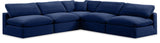 Comfy Navy Velvet Modular Sectional 189Navy-Sec5B Meridian Furniture