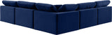 Comfy Navy Velvet Modular Sectional 189Navy-Sec5B Meridian Furniture