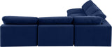 Comfy Navy Velvet Modular Sectional 189Navy-Sec5B Meridian Furniture