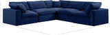 Comfy Navy Velvet Modular Sectional 189Navy-Sec5C Meridian Furniture