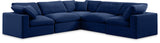 Comfy Navy Velvet Modular Sectional 189Navy-Sec5C Meridian Furniture