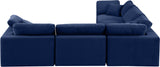 Comfy Navy Velvet Modular Sectional 189Navy-Sec5C Meridian Furniture