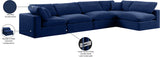 Comfy Navy Velvet Modular Sectional 189Navy-Sec5D Meridian Furniture