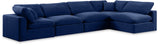 Comfy Navy Velvet Modular Sectional 189Navy-Sec5D Meridian Furniture