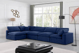 Comfy Navy Velvet Modular Sectional 189Navy-Sec5D Meridian Furniture