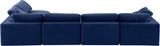 Comfy Navy Velvet Modular Sectional 189Navy-Sec5D Meridian Furniture