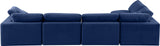 Comfy Navy Velvet Modular Sectional 189Navy-Sec5D Meridian Furniture