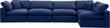 Comfy Navy Velvet Modular Sectional 189Navy-Sec5D Meridian Furniture