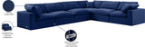 Comfy Navy Velvet Modular Sectional 189Navy-Sec6A Meridian Furniture