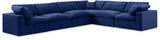 Comfy Navy Velvet Modular Sectional 189Navy-Sec6A Meridian Furniture