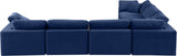 Comfy Navy Velvet Modular Sectional 189Navy-Sec6A Meridian Furniture