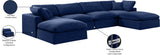 Comfy Navy Velvet Modular Sectional 189Navy-Sec6B Meridian Furniture