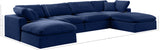 Comfy Navy Velvet Modular Sectional 189Navy-Sec6B Meridian Furniture