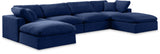 Comfy Navy Velvet Modular Sectional 189Navy-Sec6B Meridian Furniture