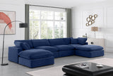 Comfy Navy Velvet Modular Sectional 189Navy-Sec6B Meridian Furniture