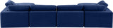 Comfy Navy Velvet Modular Sectional 189Navy-Sec6B Meridian Furniture