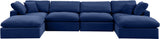 Comfy Navy Velvet Modular Sectional 189Navy-Sec6B Meridian Furniture