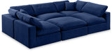 Comfy Navy Velvet Modular Sectional 189Navy-Sec6C Meridian Furniture