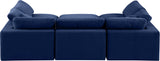 Comfy Navy Velvet Modular Sectional 189Navy-Sec6C Meridian Furniture