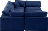 Comfy Navy Velvet Modular Sectional 189Navy-Sec6C Meridian Furniture