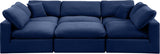 Comfy Navy Velvet Modular Sectional 189Navy-Sec6C Meridian Furniture