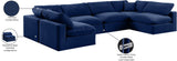 Comfy Navy Velvet Modular Sectional 189Navy-Sec6D Meridian Furniture