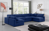 Comfy Navy Velvet Modular Sectional 189Navy-Sec6D Meridian Furniture