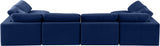 Comfy Navy Velvet Modular Sectional 189Navy-Sec6D Meridian Furniture