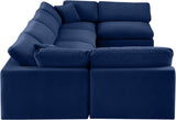 Comfy Navy Velvet Modular Sectional 189Navy-Sec6D Meridian Furniture