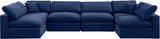 Comfy Navy Velvet Modular Sectional 189Navy-Sec6D Meridian Furniture