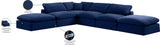 Comfy Navy Velvet Modular Sectional 189Navy-Sec6E Meridian Furniture